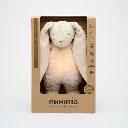 Moonie | Organic Humming Bunny Sand | Baby Sleep Aid with Smart Cry Detector
