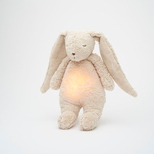 Moonie | Organic Humming Bunny Sand | Baby Sleep Aid with Smart Cry Detector