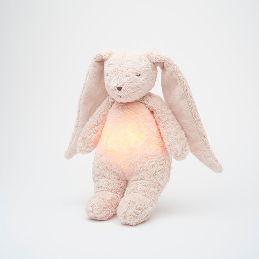 Moonie | Organic Humming Bunny Rose | Baby Sleep Aid with Smart Cry Detector
