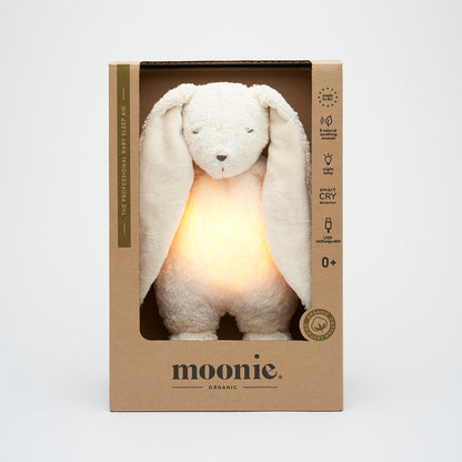 Moonie | Organic Humming Bunny Polar | Baby Sleep Aid with Smart Cry Detector