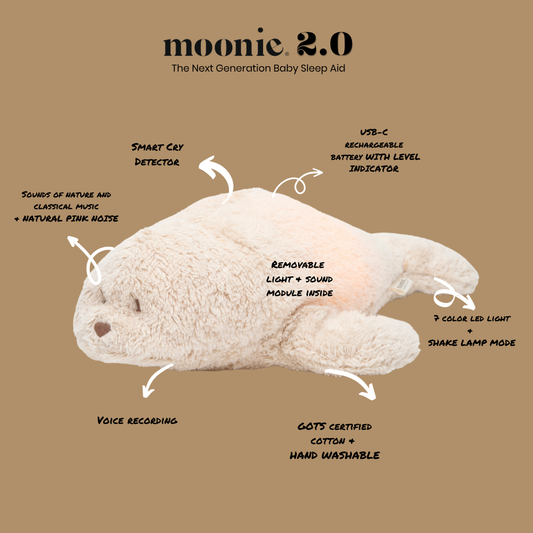 Seal Moonie 2.0 Organic Humming Baby Sleep Aid Stuffed Toy with Smart Cry Detector (Copy) (Copy)