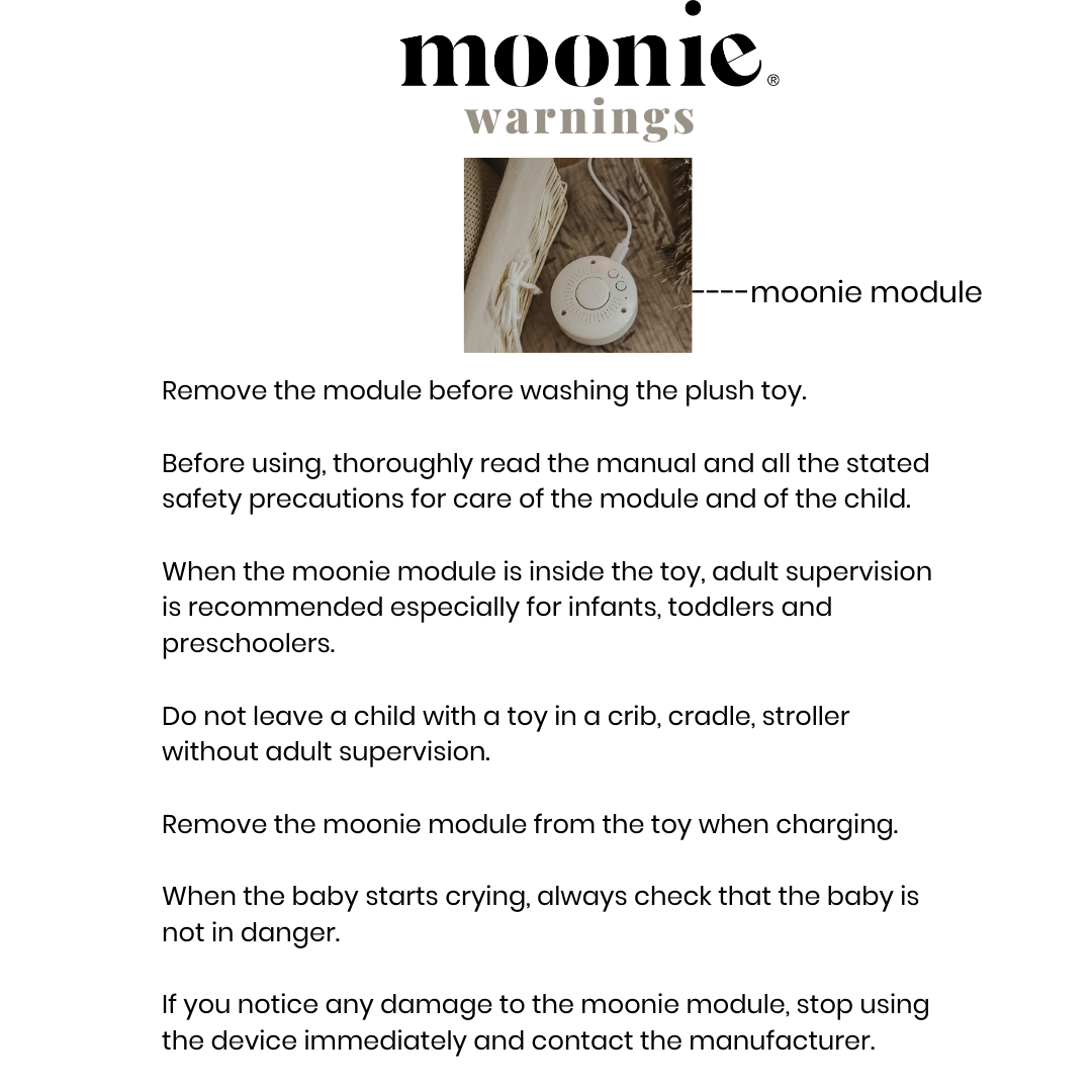 Moonie | Organic Humming Bunny Sand | Baby Sleep Aid with Smart Cry Detector