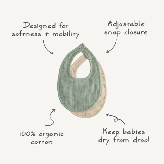 MUSHIE  Muslin Bib 2 - Pack
