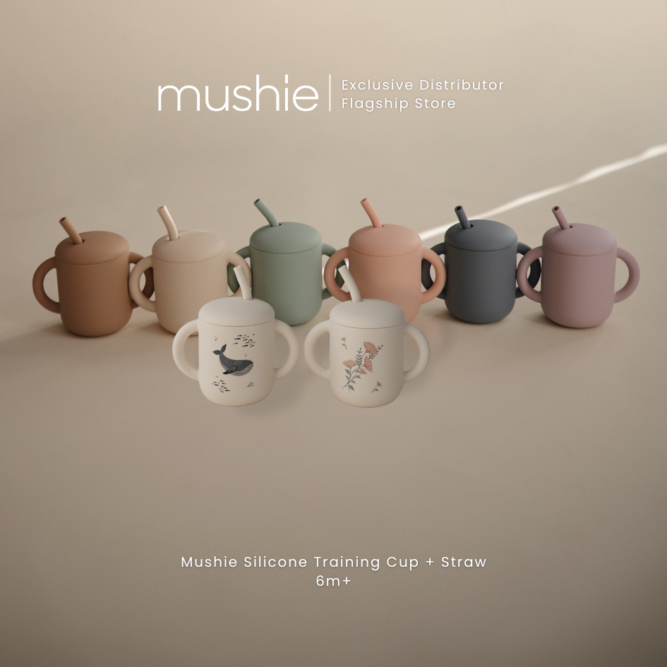 MUSHIE Silicone Training Cup + Straw
