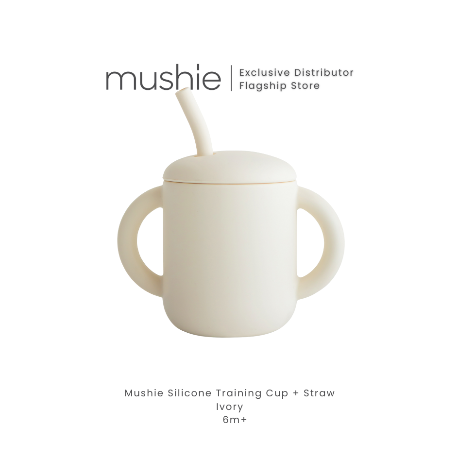 MUSHIE Silicone Training Cup + Straw