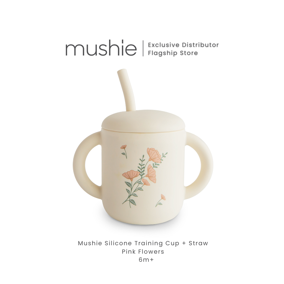MUSHIE Silicone Training Cup + Straw
