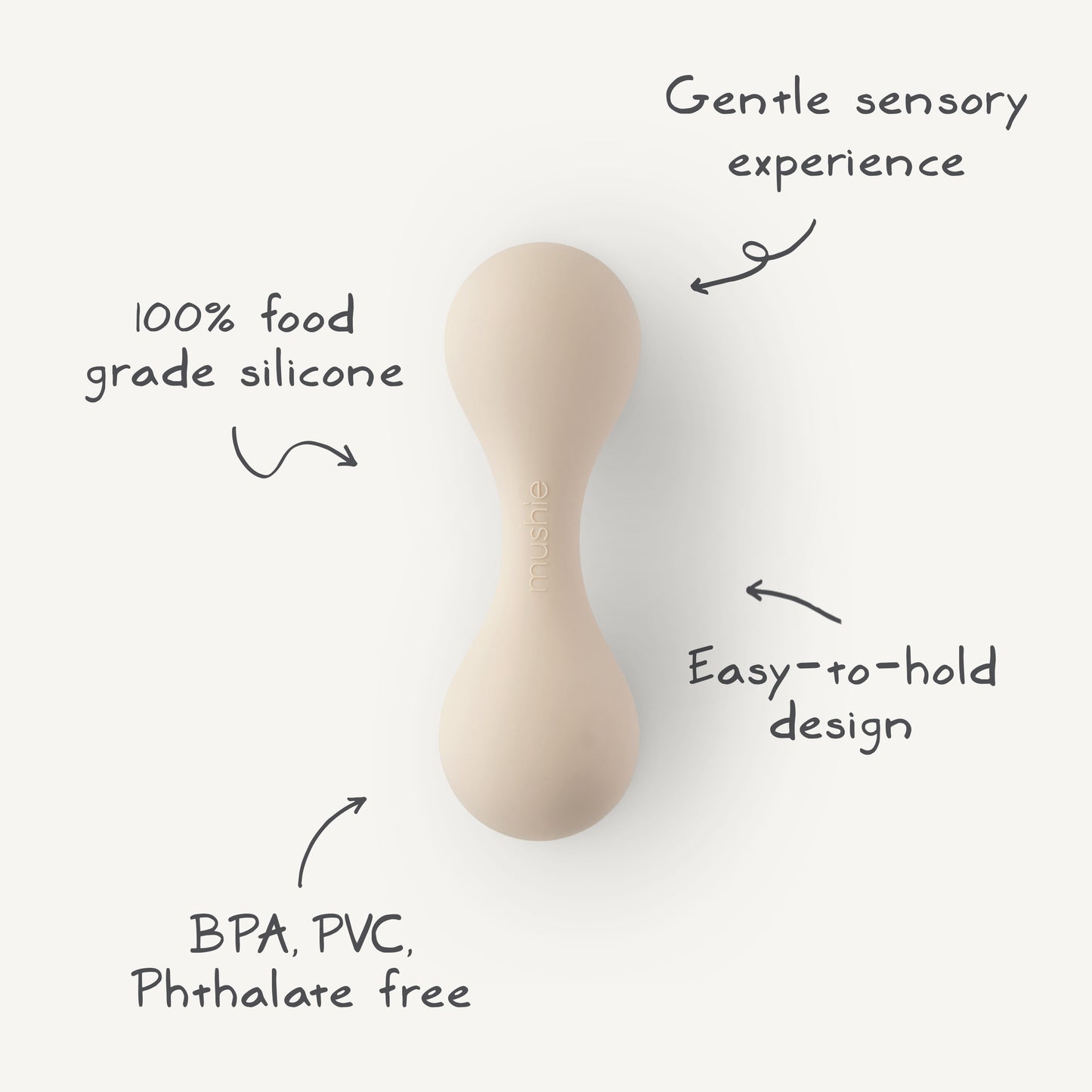 MUSHIE Silicone Baby Rattle Toy