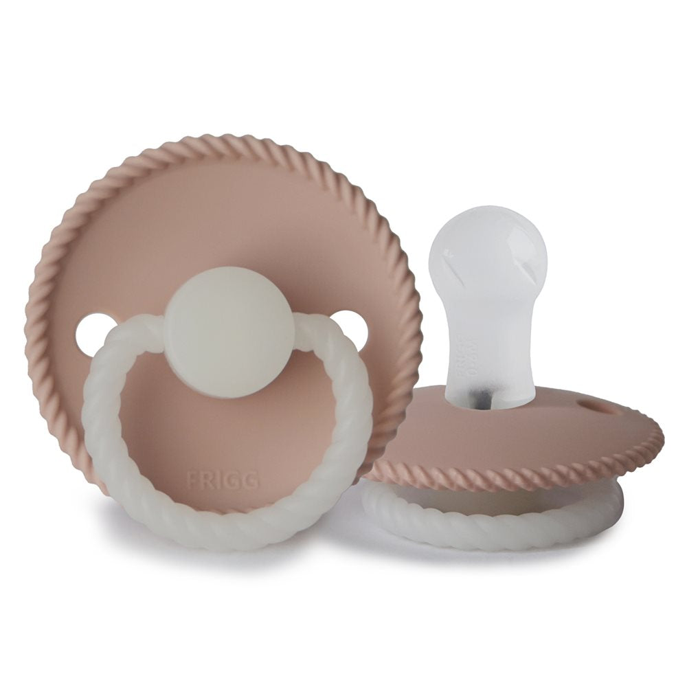 FRIGG Night Glow-in-the-Dark Silicone or Natural Rubber Baby Pacifier (Single Pack)