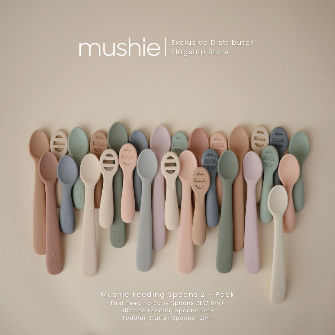 MUSHIE Silicone Feeding Spoons 2-Pack