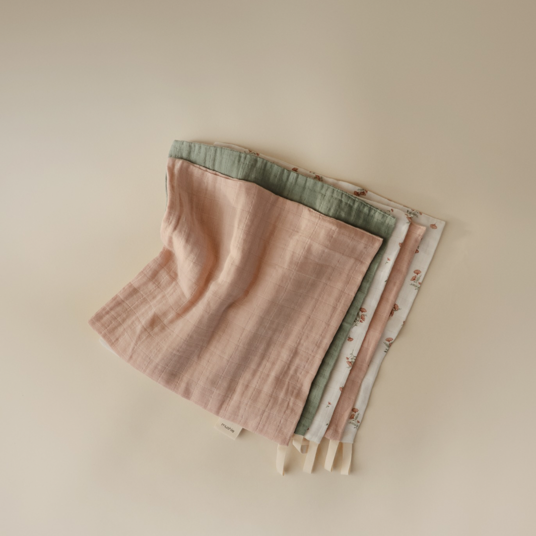 MUSHIE Muslin Cotton Washcloth 5-Pack