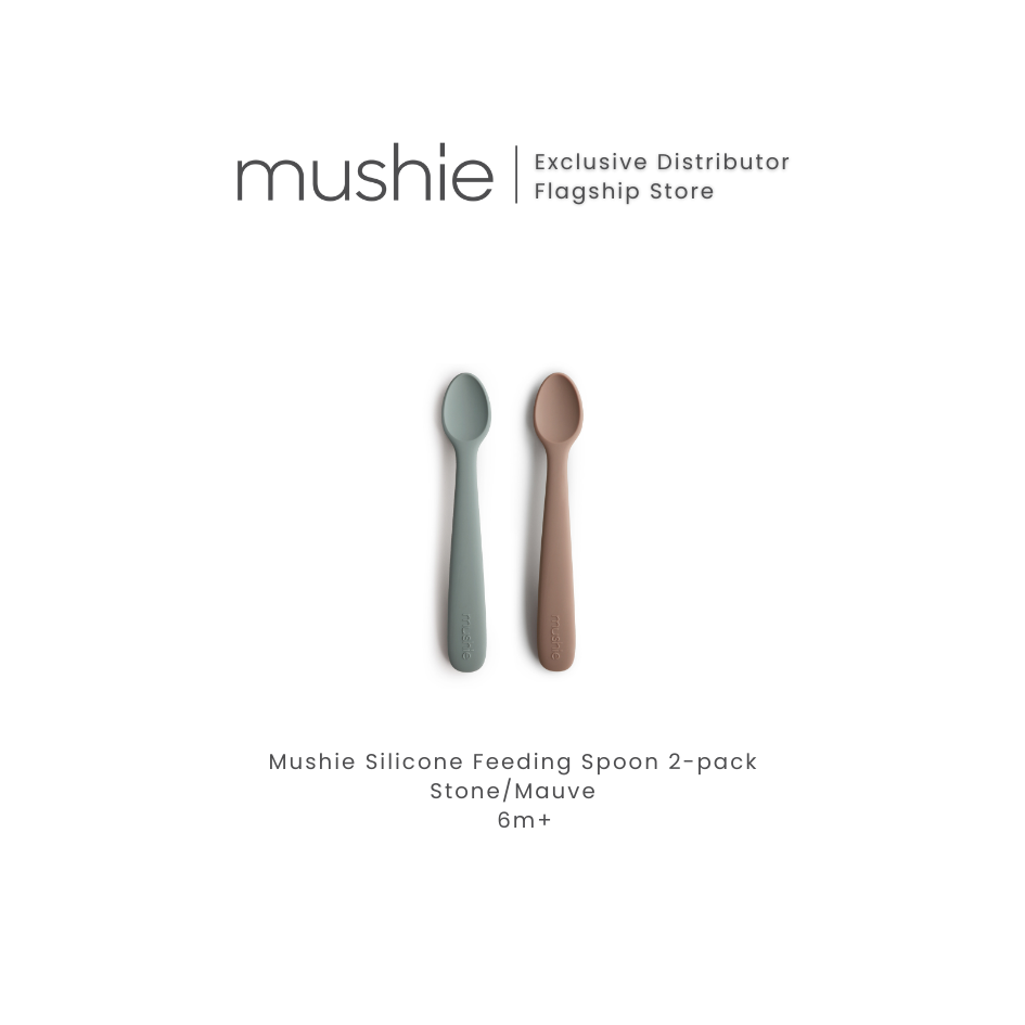 MUSHIE Silicone Feeding Spoons 2-Pack