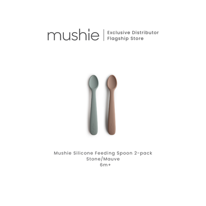 MUSHIE Silicone Feeding Spoons 2-Pack