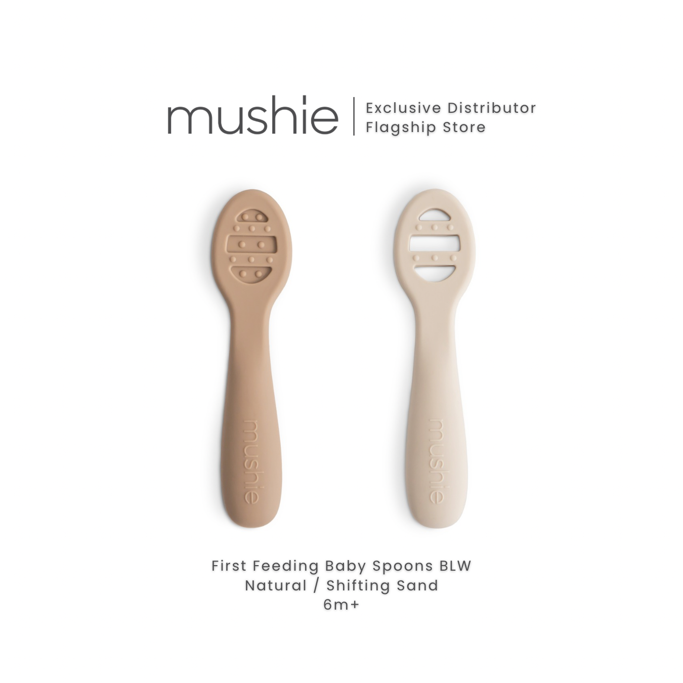 MUSHIE Silicone Feeding Spoons 2-Pack