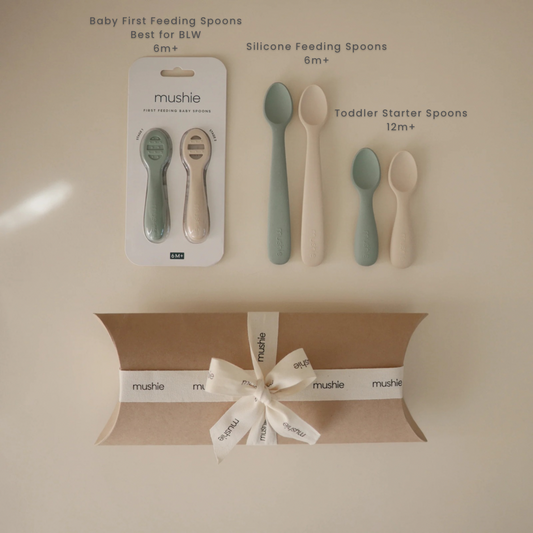 MUSHIE Silicone Feeding Spoons 2-Pack