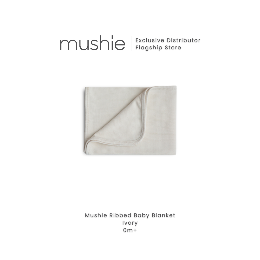 Mushie Organic Cotton Blend Ribbed Softness Baby Blanket