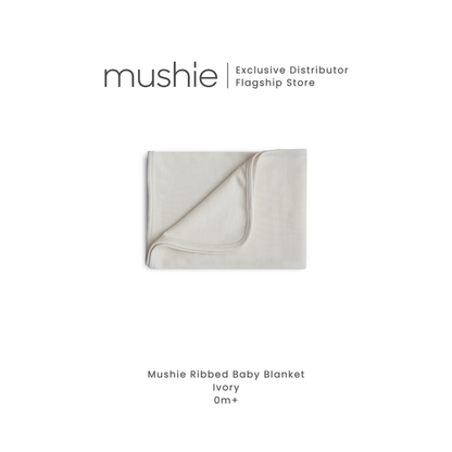 Mushie Organic Cotton Blend Ribbed Softness Baby Blanket
