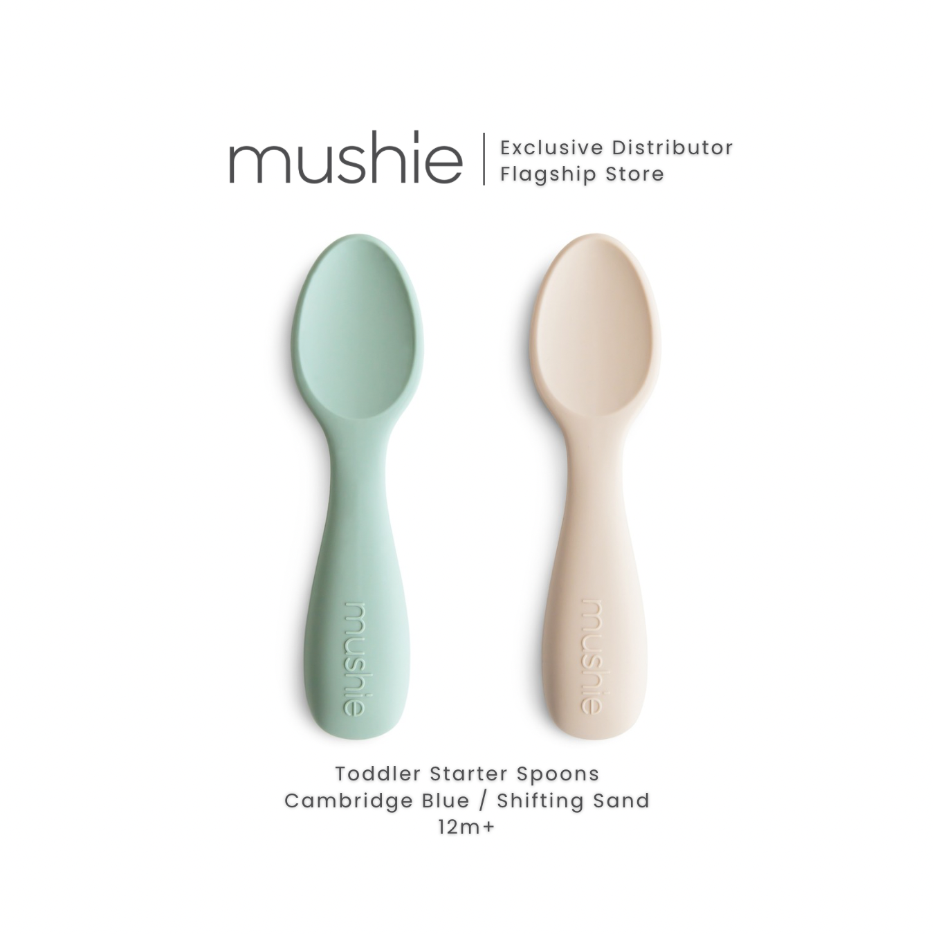 MUSHIE Silicone Feeding Spoons 2-Pack