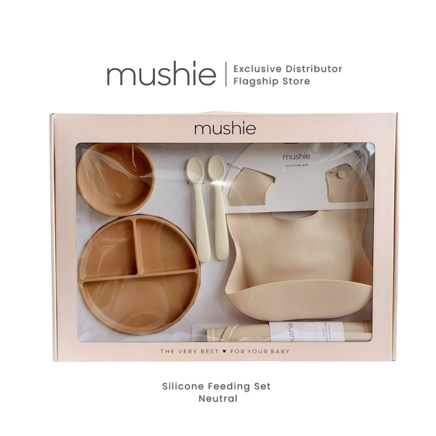 Mushie Silicone Feeding Set for First Feeders