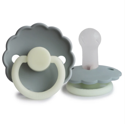 FRIGG Night Glow-in-the-Dark Silicone or Natural Rubber Baby Pacifier (Single Pack)