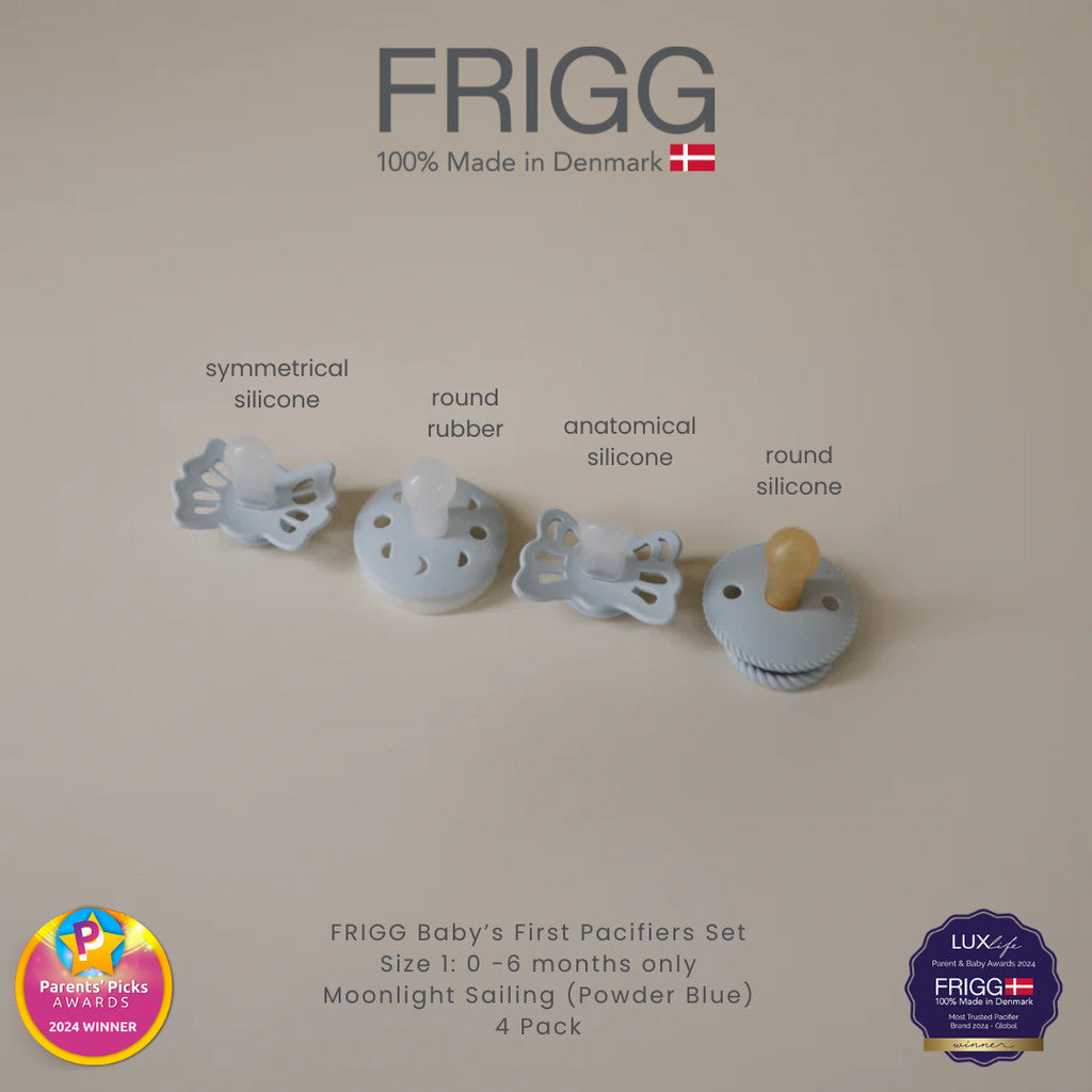 FRIGG Baby's First Pacifier Floral Heart 4-Pack