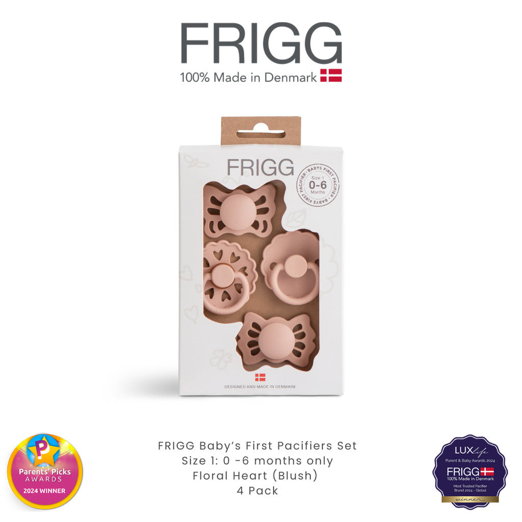 FRIGG Baby's First Pacifier Floral Heart 4-Pack