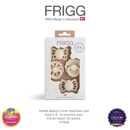 FRIGG Baby's First Pacifier Floral Heart 4-Pack