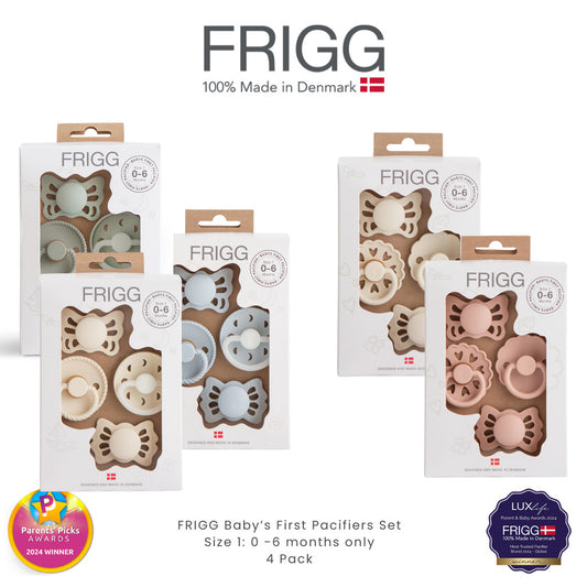 FRIGG Baby's First Pacifier Floral Heart 4-Pack