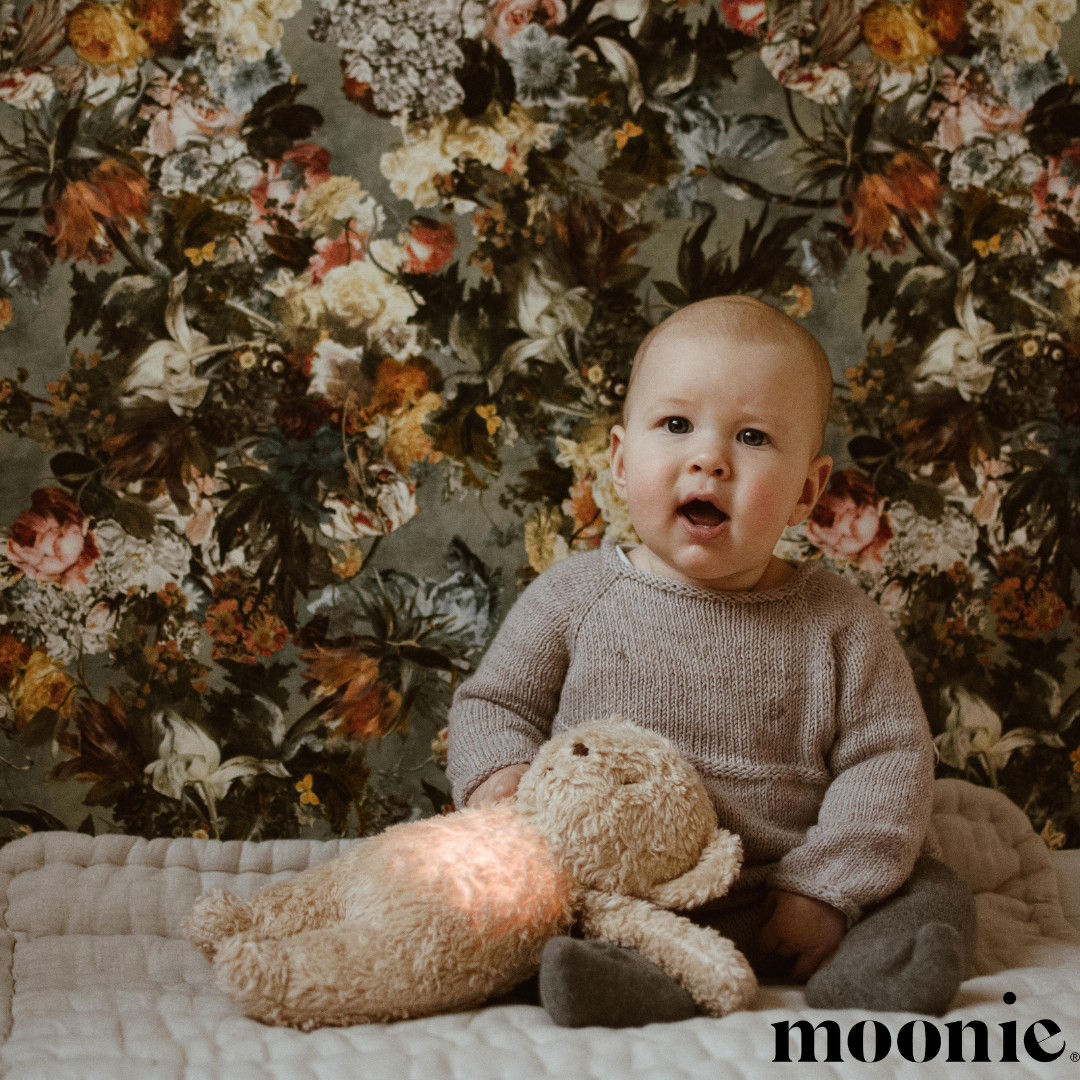 Moonie Organic Humming Bear Sand Baby Sleep Aid with Smart Cry Detector