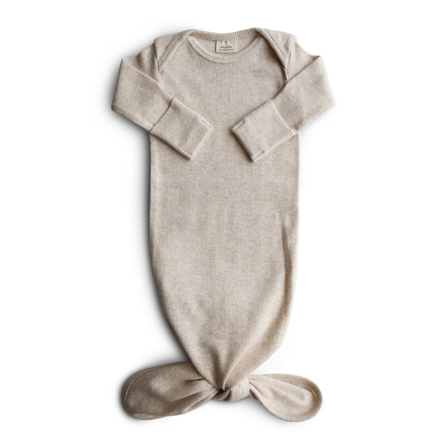 MUSHIE Clothing Ribbed Knotted Baby Gown