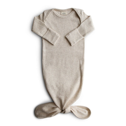 MUSHIE Clothing Ribbed Knotted Baby Gown