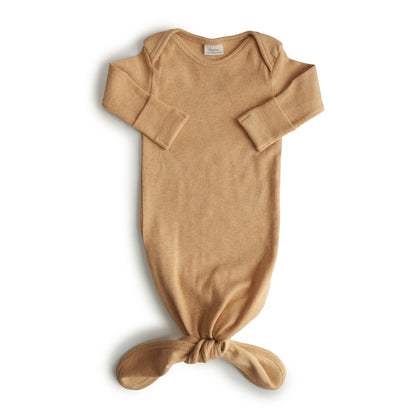 MUSHIE Clothing Ribbed Knotted Baby Gown