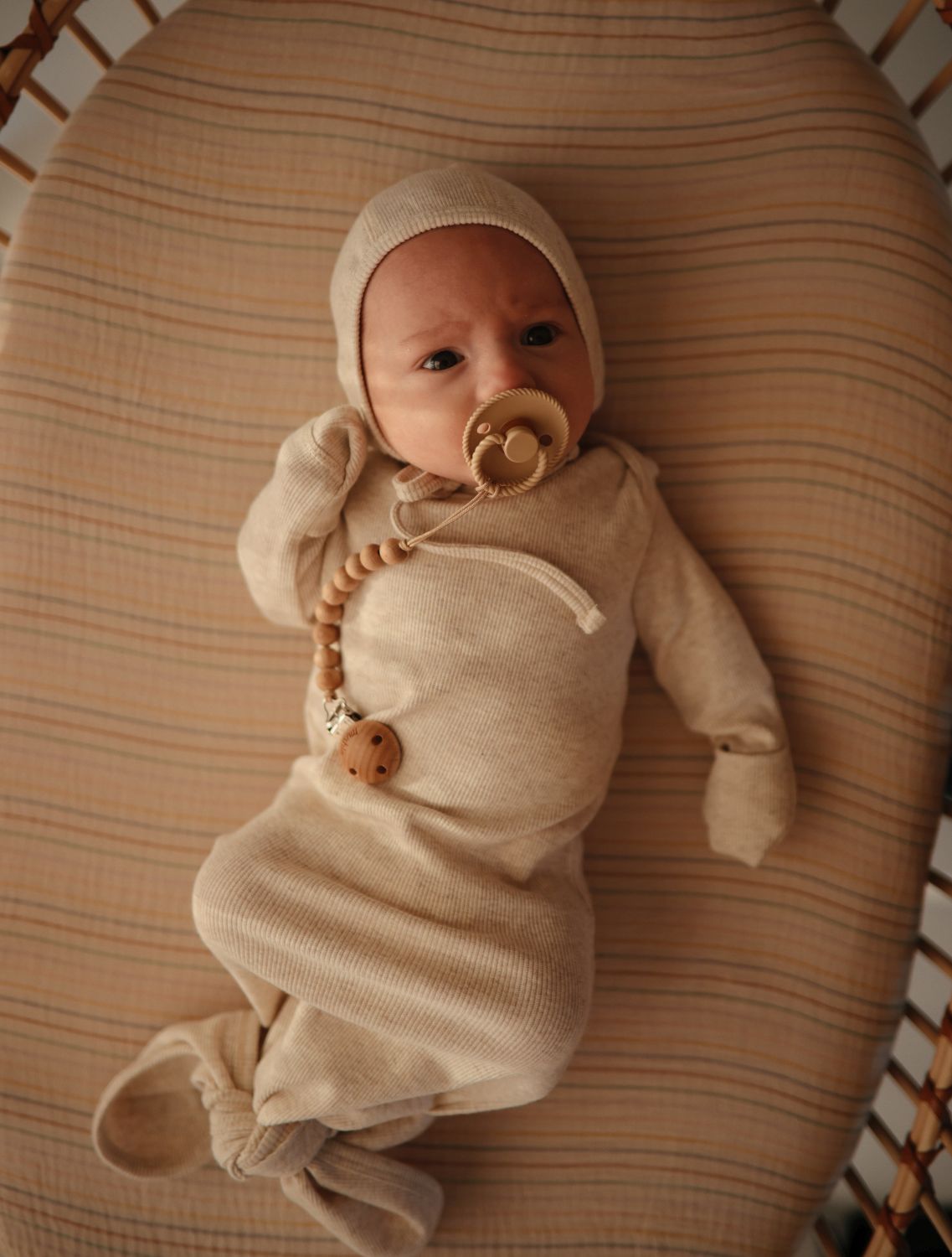 MUSHIE Clothing Ribbed Baby Bonnet