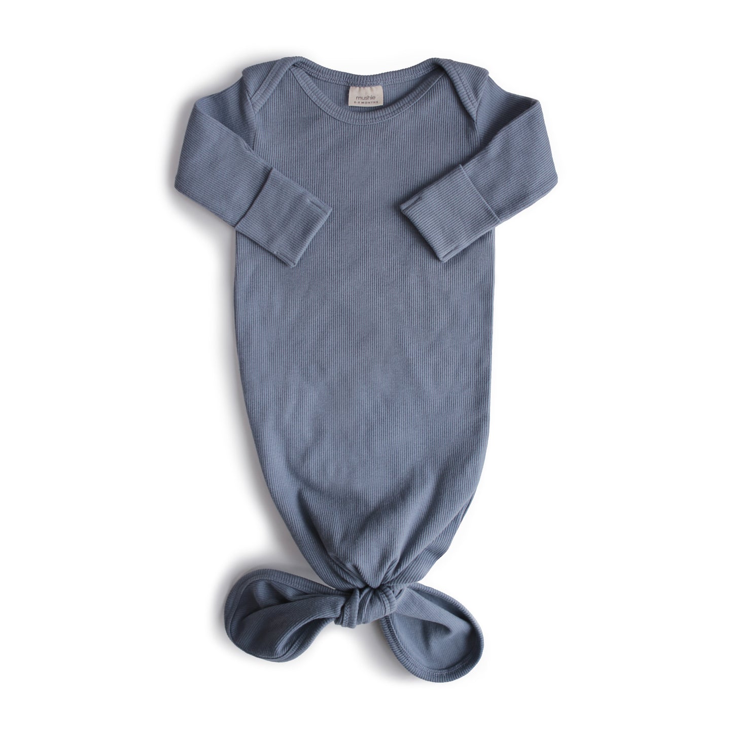 MUSHIE Clothing Ribbed Knotted Baby Gown