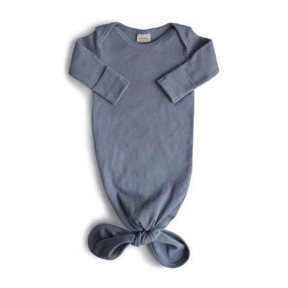 MUSHIE Clothing Ribbed Knotted Baby Gown