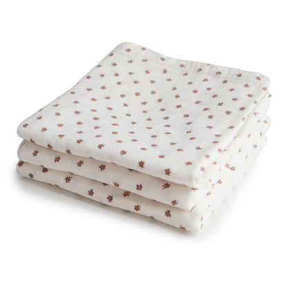 MUSHIE Organic Cotton Muslin Cloths 3-Pack