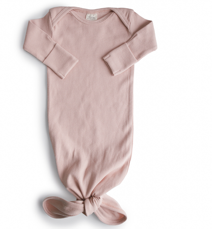 MUSHIE Clothing Ribbed Knotted Baby Gown