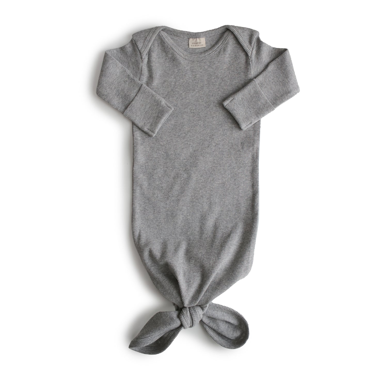 MUSHIE Clothing Ribbed Knotted Baby Gown
