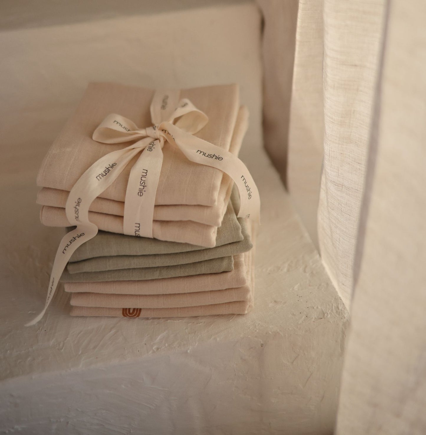 MUSHIE Organic Cotton Muslin Cloths 3-Pack