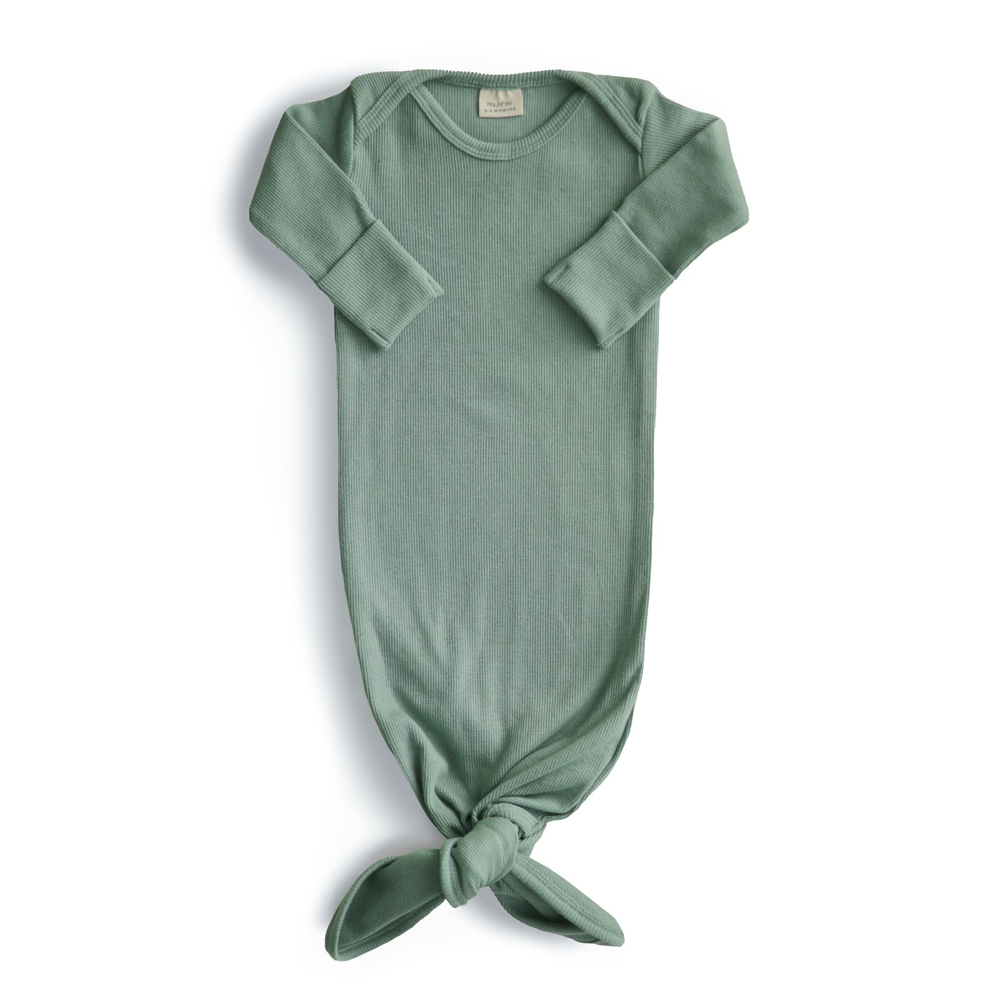 MUSHIE Clothing Ribbed Knotted Baby Gown