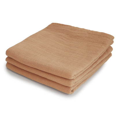 MUSHIE Organic Cotton Muslin Cloths 3-Pack